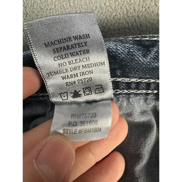 BKE Jeans Mens 32x31 Blue Jake Straight Whiskered Distressed Thick Stitch Denim - Picture 11 of 11